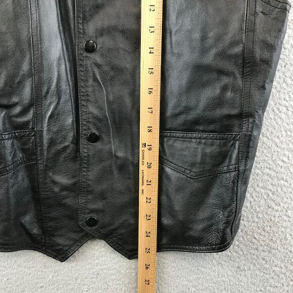 Vintage Leather Motorcycle Vest Mens Eagle USA Flag Patch Logo Small - Picture 5 of 10